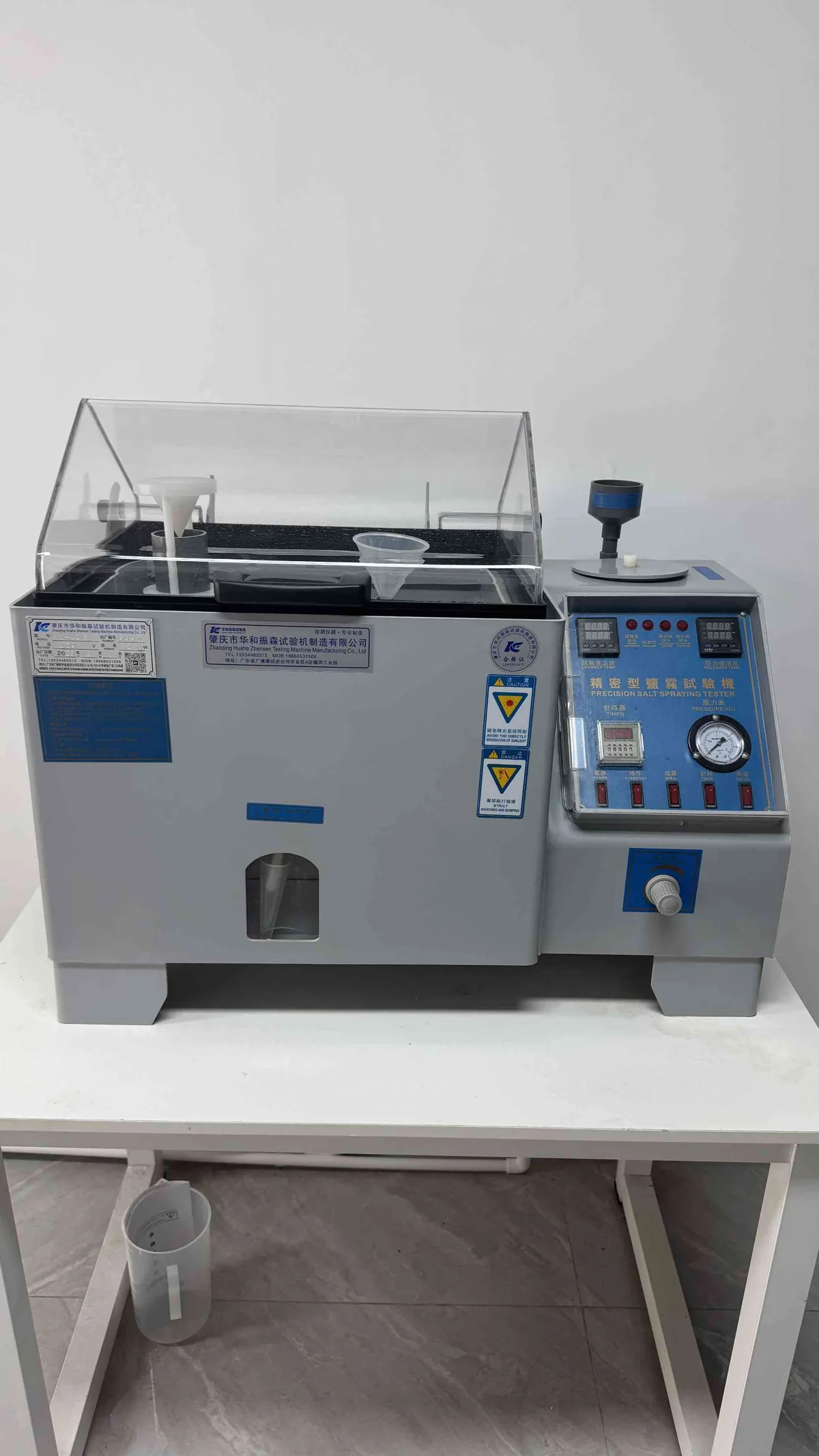 Salt spray corrosion test machine for zipper quality control at CEO Zipper
